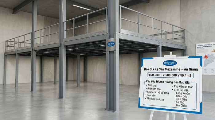 Báo giá kệ sàn mezzanine An Giang theo diện tích và tải trọng
