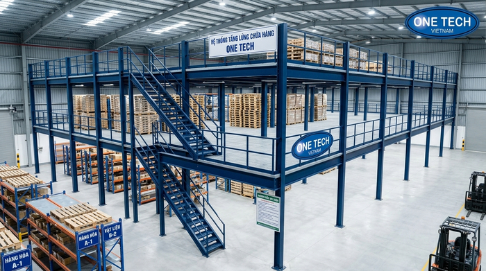 Hoàn thiện hệ kệ sàn mezzanine cho kho khu vực Châu Đốc