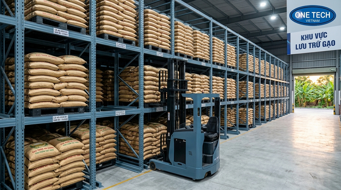 Kệ drive in An Giang cho kho pallet mật độ cao Kệ drive in An Giang lắp đặt trong kho pallet thực tế