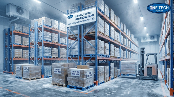 Kệ kho lạnh tải trọng nặng cho pallet hàng đông lạnh