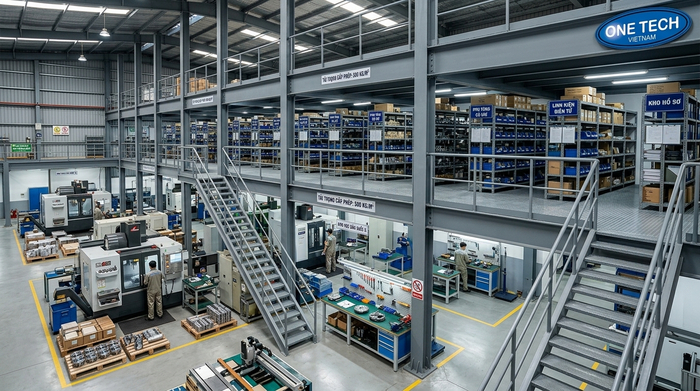 Kệ sàn mezzanine cho xưởng sản xuất và kho phụ tùng