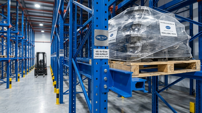 Ray đỡ pallet kệ drive in cho kho công nghiệp Ray đỡ pallet của kệ drive in chịu tải trọng nặng