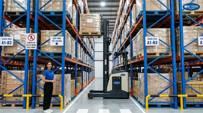 An toàn vận hành kệ Narrow Aisle trong kho tải trọng nặng