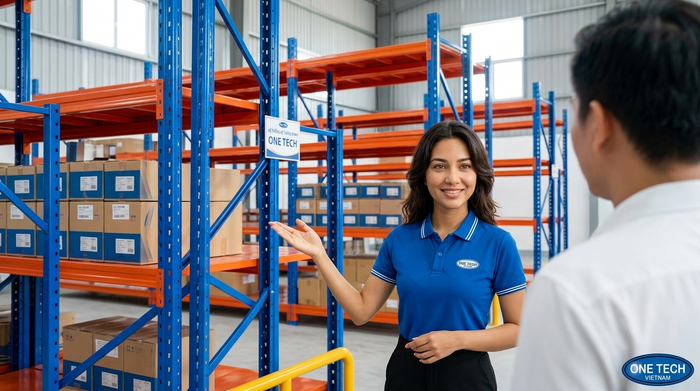 Bàn giao hệ thống kệ kho thông minh An Giang sau lắp đặt