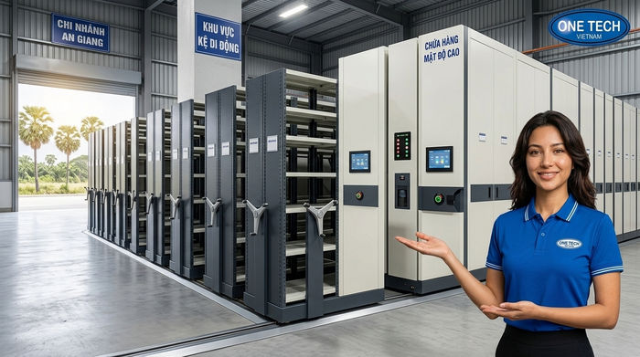Các loại kệ kho di động An Giang gồm Mobile Rack, kệ tự động hóa kho và kệ thủ công di động
