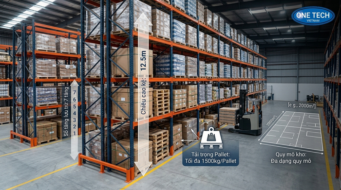 Dự toán chi phí lắp đặt Kệ Double Deep An Giang theo tải trọng và quy mô kho