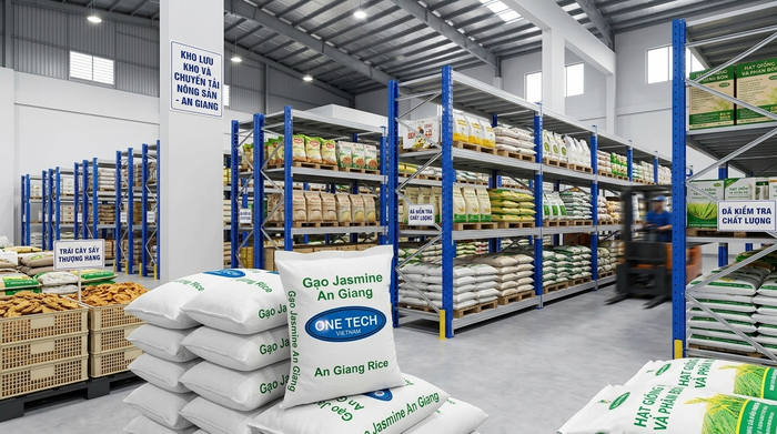 Giải pháp lưu trữ nông sản miền Tây bằng kệ chịu ẩm Giải pháp lưu trữ nông sản miền Tây trong kho trung chuyển An Giang