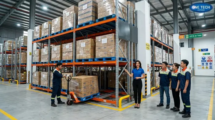 Hướng dẫn vận hành kệ đẩy lùi an toàn cho nhân sự kho An Giang