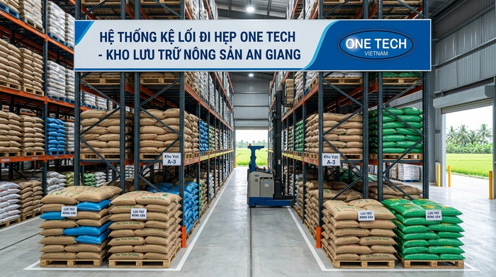 Kệ khe hẹp cho kho nông sản và hàng pallet tại An Giang