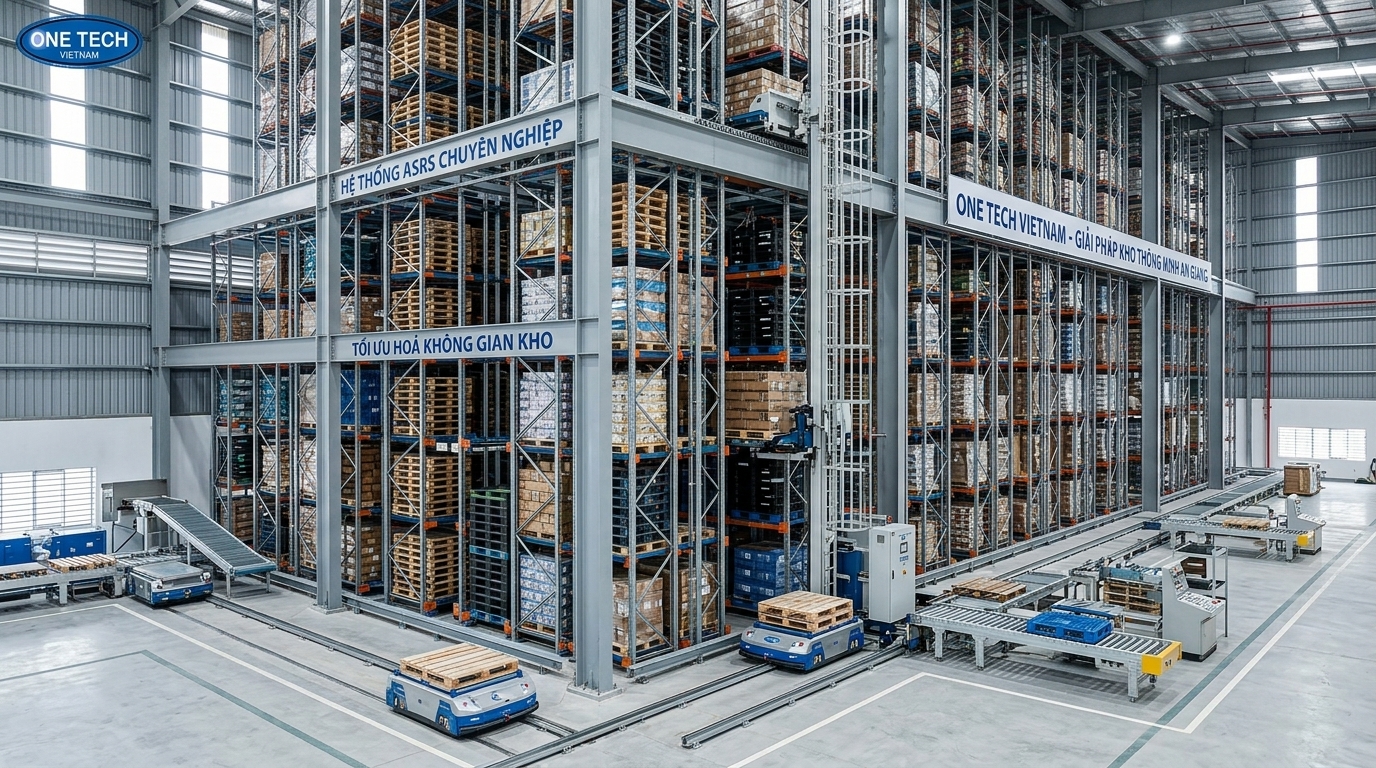 Tổng quan hệ thống kệ kho ASRS An Giang trong nhà kho hiện đại