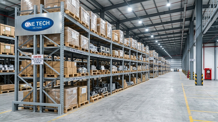 Kệ Selective chứa pallet Hệ thống kệ Selective trong kho logistics An Giang