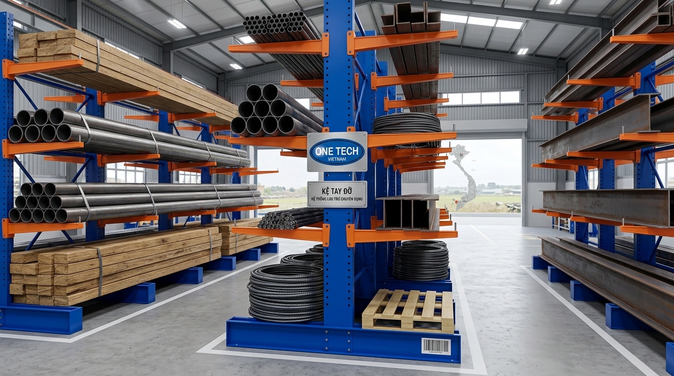Kệ tay đỡ An Giang cấu tạo hệ Cantilever Racks Kệ tay đỡ An Giang cấu tạo Cantilever Racks cho kho hàng dài