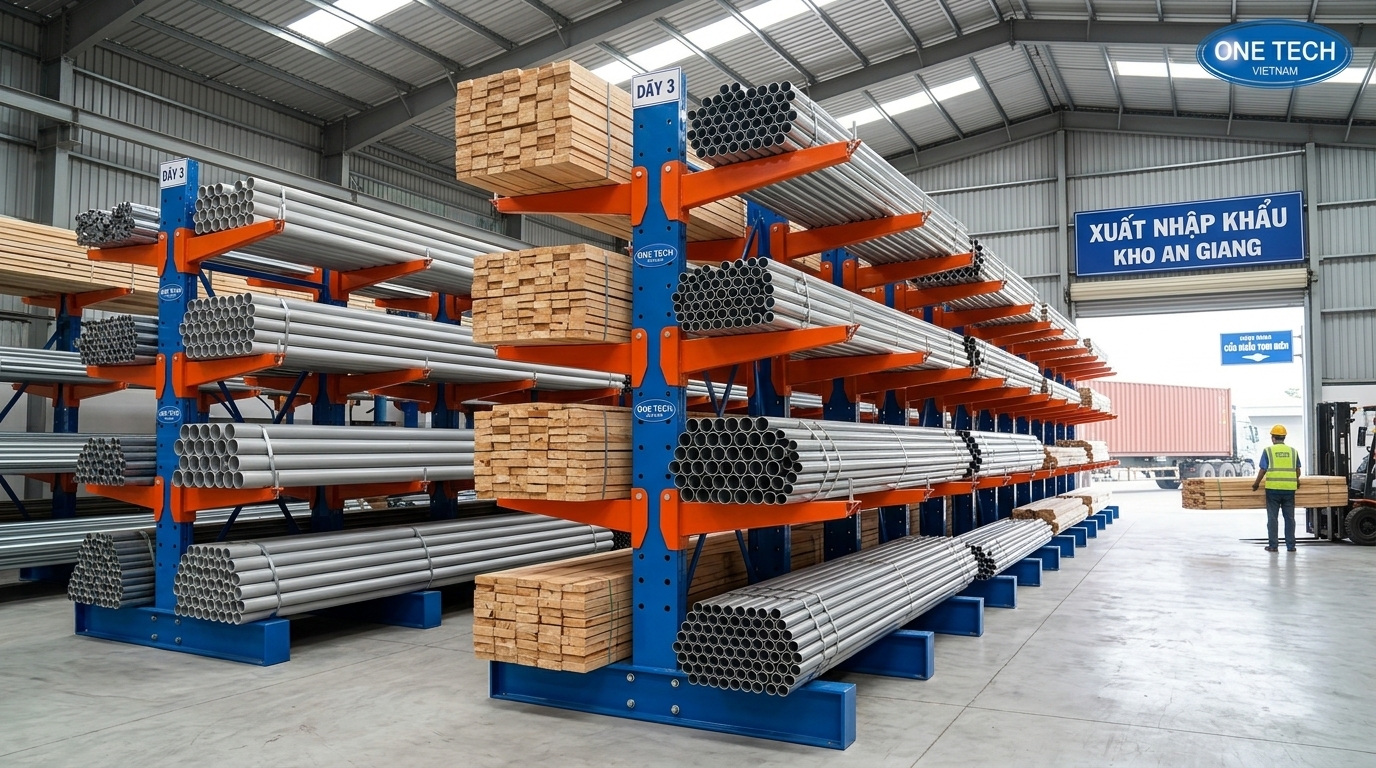 Kệ tay đỡ An Giang cho kho cửa khẩu và logistics Kệ tay đỡ An Giang cho kho gần cửa khẩu Tịnh Biên