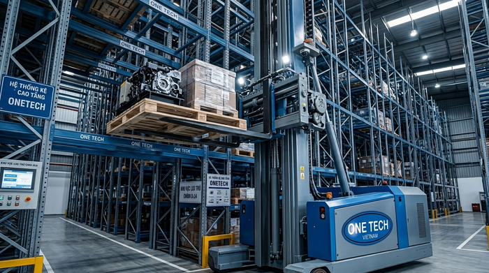 Mẫu xe chuyên dụng và cơ cấu lấy hàng dùng trong hệ Stacker-Crane