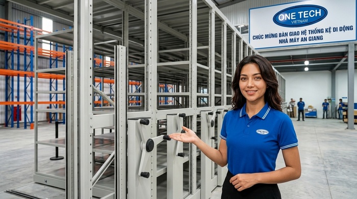Nghiệm thu hệ thống kệ kho di động sau lắp đặt tại An Giang