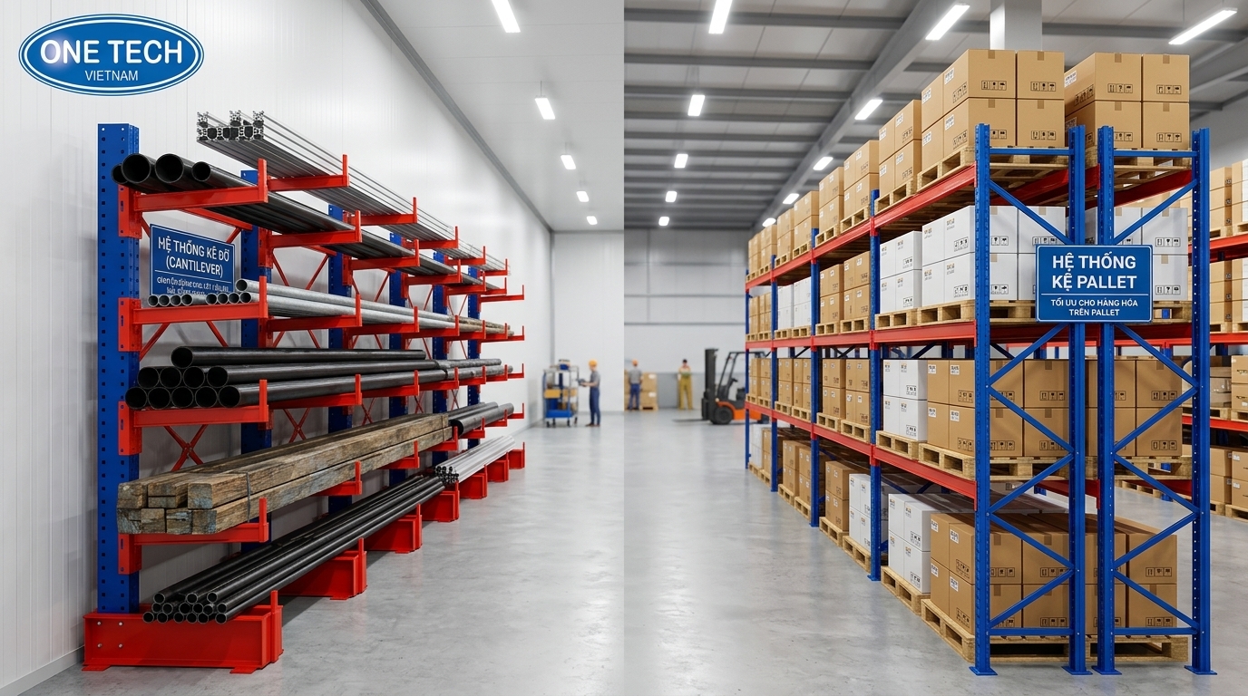 Khi nào nên chọn kệ tay đỡ thay vì kệ pallet tại An Giang So sánh kệ tay đỡ An Giang và kệ pallet