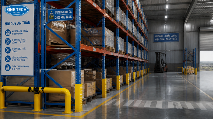 Bảo vệ chân trụ kệ kho logistics An Giang Bảo vệ chân trụ giúp tăng an toàn cho kệ kho logistics An Giang
