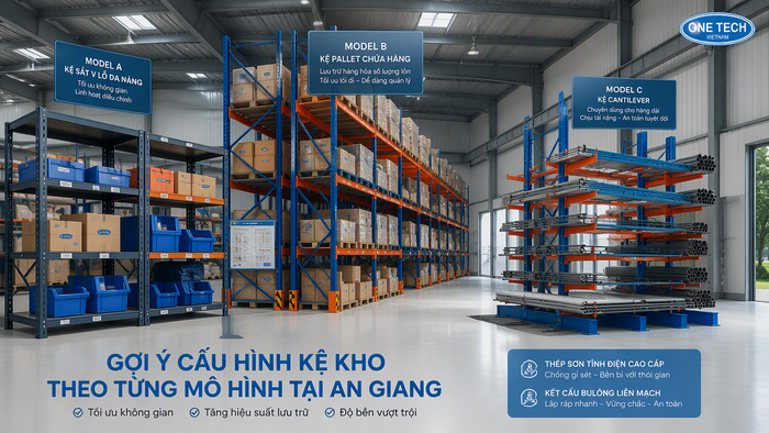 Gợi ý cấu hình kệ kho theo từng mô hình kho tại An Giang