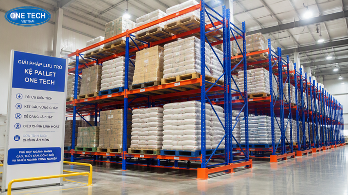 Kệ kho chịu tải nặng An Giang dùng cho hàng pallet