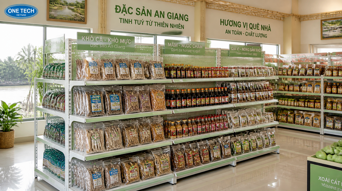 Kệ siêu thị mini nhẹ phù hợp cửa hàng tại An Giang