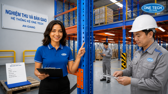 Nghiệm thu bàn giao kệ kho logistics An Giang Nghiệm thu và bàn giao hệ thống kệ kho logistics An Giang