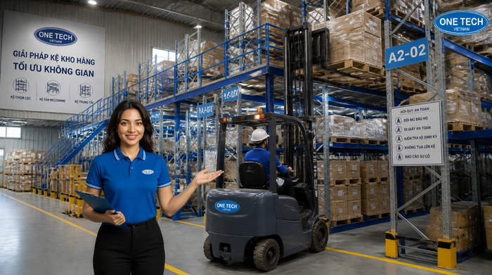 Xe nâng đồng bộ kệ kho logistics An Giang Xe nâng cần đồng bộ với hệ thống kệ kho logistics An Giang