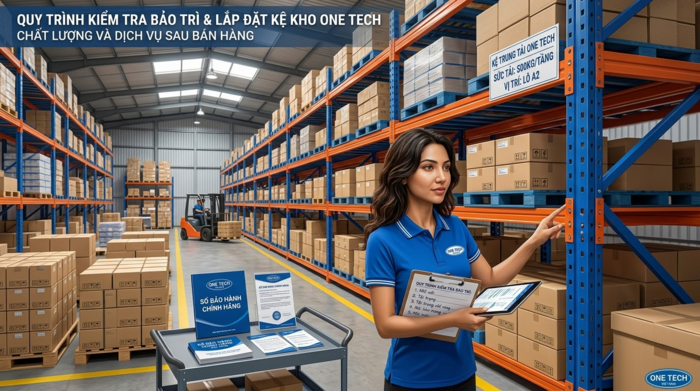 Kiểm tra bảo trì kệ trung tải sau thời gian sử dụng tại An Giang