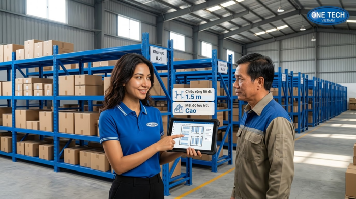 Mặt bằng bố trí kệ trung tải tối ưu lối đi và mật độ lưu trữ